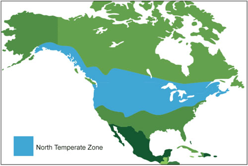 North Temperate Zone in North America